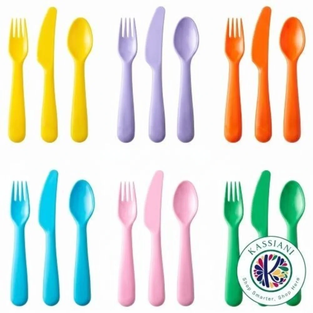 IKEA KALAS 18-Piece Kids Flatware Set Toddler Utensils Fork Knife Spoon Mixed OS